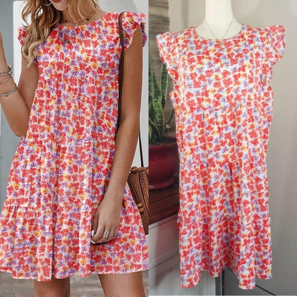 Kirundo Spring Dress Size Large Floral Colorful